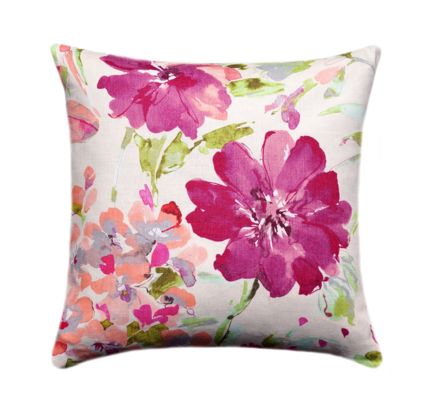 Colorful Floral Pillow Cover Orchid Floral Pillow 18 x 18 20 Etsy