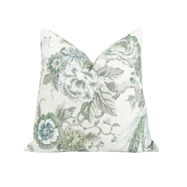 Green Floral Pillow Etsy