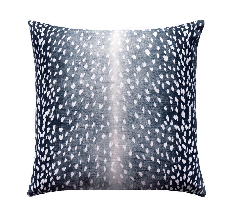 Fawn Print Pillow Cover Navy Animal Print Throw Pillow 24x24 Etsy