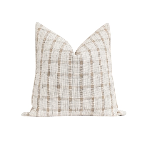 Windowpane Pillow Cover Natural Throw Pillow Cover Farmhouse Etsy