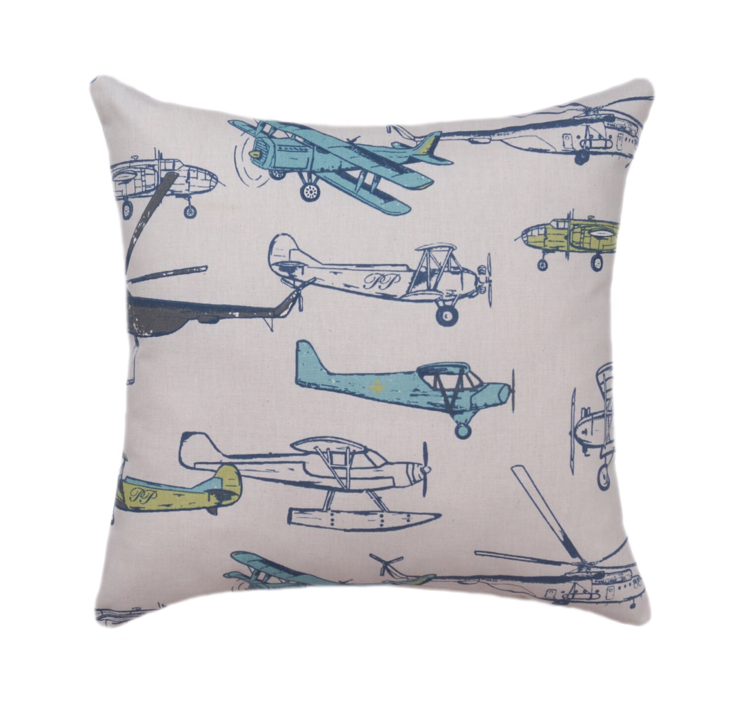 Airplane Pillow Cover Planes Zippered Pillow Cover Vintage Etsy