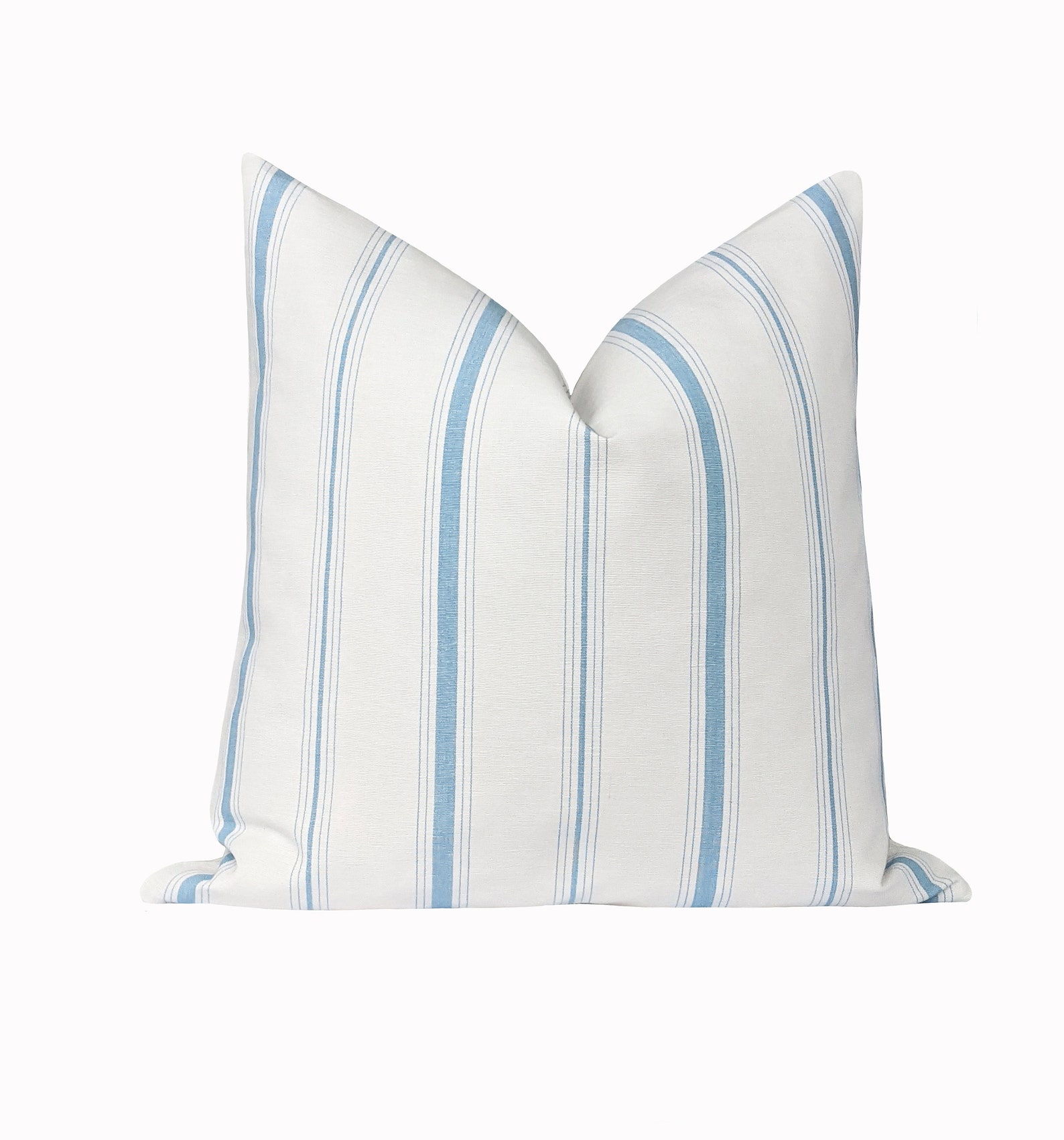 Cornflower Blue Pillow Cover Cottage Stripe Pillow Case Blue Etsy