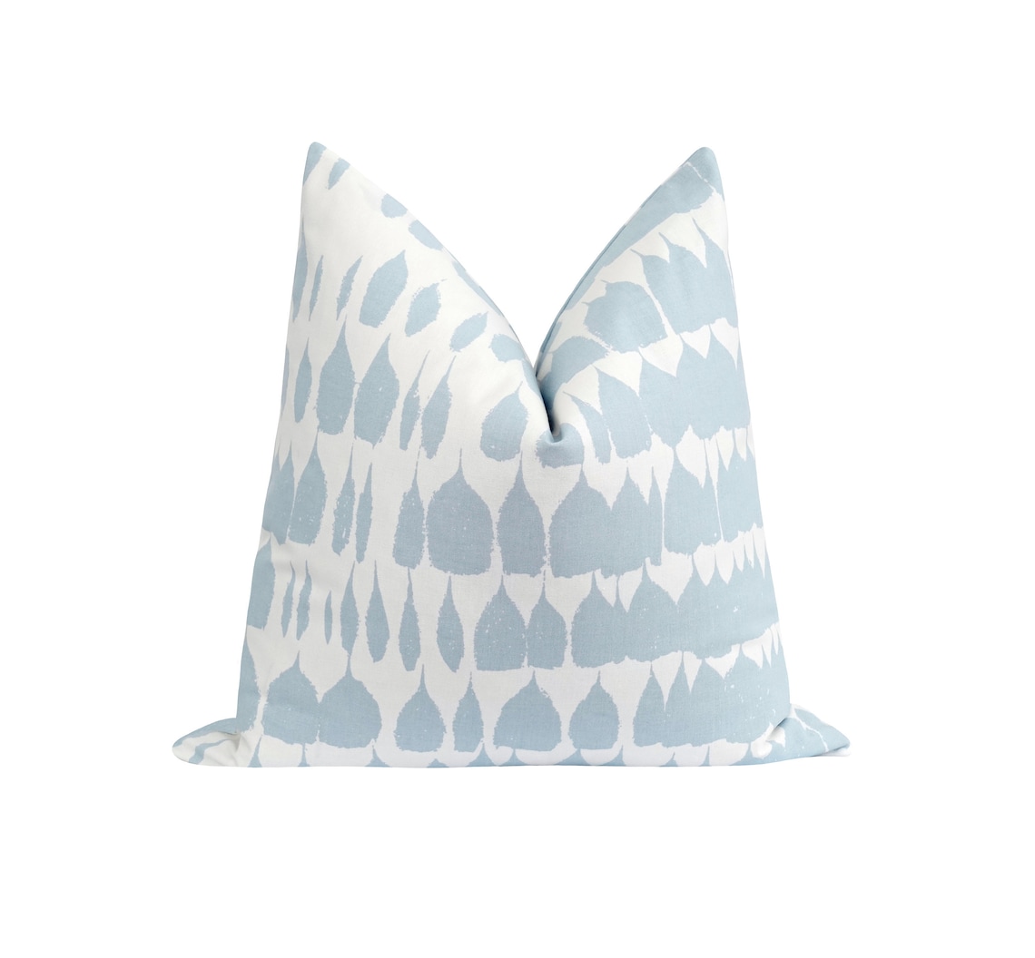 DOUBLE SIDED Pillow Cover Schumacher Pillow Cover Sky Blue Sky Blue