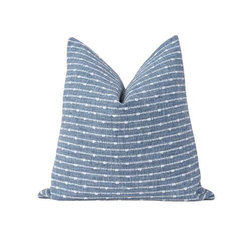 Marine Blue Pillow Cover Woven Stripe Pillow Cover Double Etsy