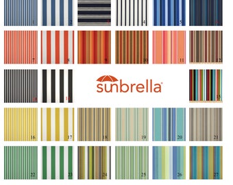 24x24 Sunbrella Outdoor Pillow Cover, Striped Pillow, Sunbrella Throw Pillow Cover Hidden Zipper, Sunbrella Striped Cushion Cover 60cm 61cm
