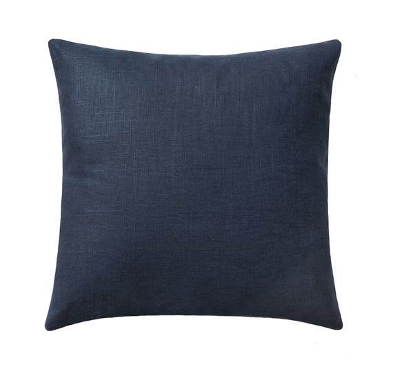Linen Pillow Cover in Navy Midnight Blue Pillow Cover with Etsy