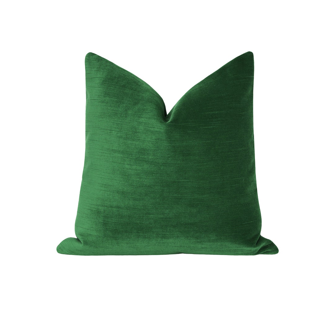 Emerald Green Pillow Cover 20x20 Velvet Pillow Case Double Etsy