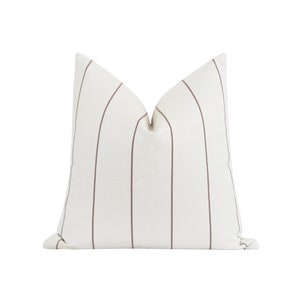 Brown Stripe Pillow Case, Cocoa Stripe Pillow Cover, Brown Textured Stripe Pillow Cover, 18 20 22 Double Sided Designer Pillow Cover