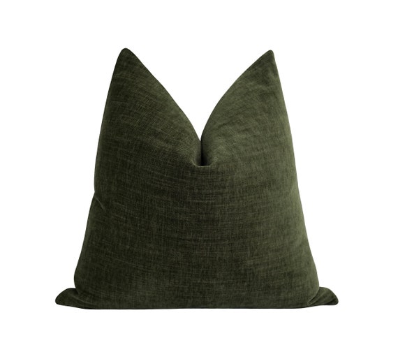 Chenille Pillow Cover Dark Green Pillow Cover Green Accent Pillow 18 20 22 Soft Chenille Pillow Case Dark Green Luxury Chenille Etsy