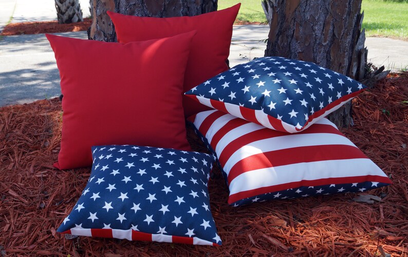 Outdoor American Flag Pillow Cover Patriotic Decor 12x18 Etsy