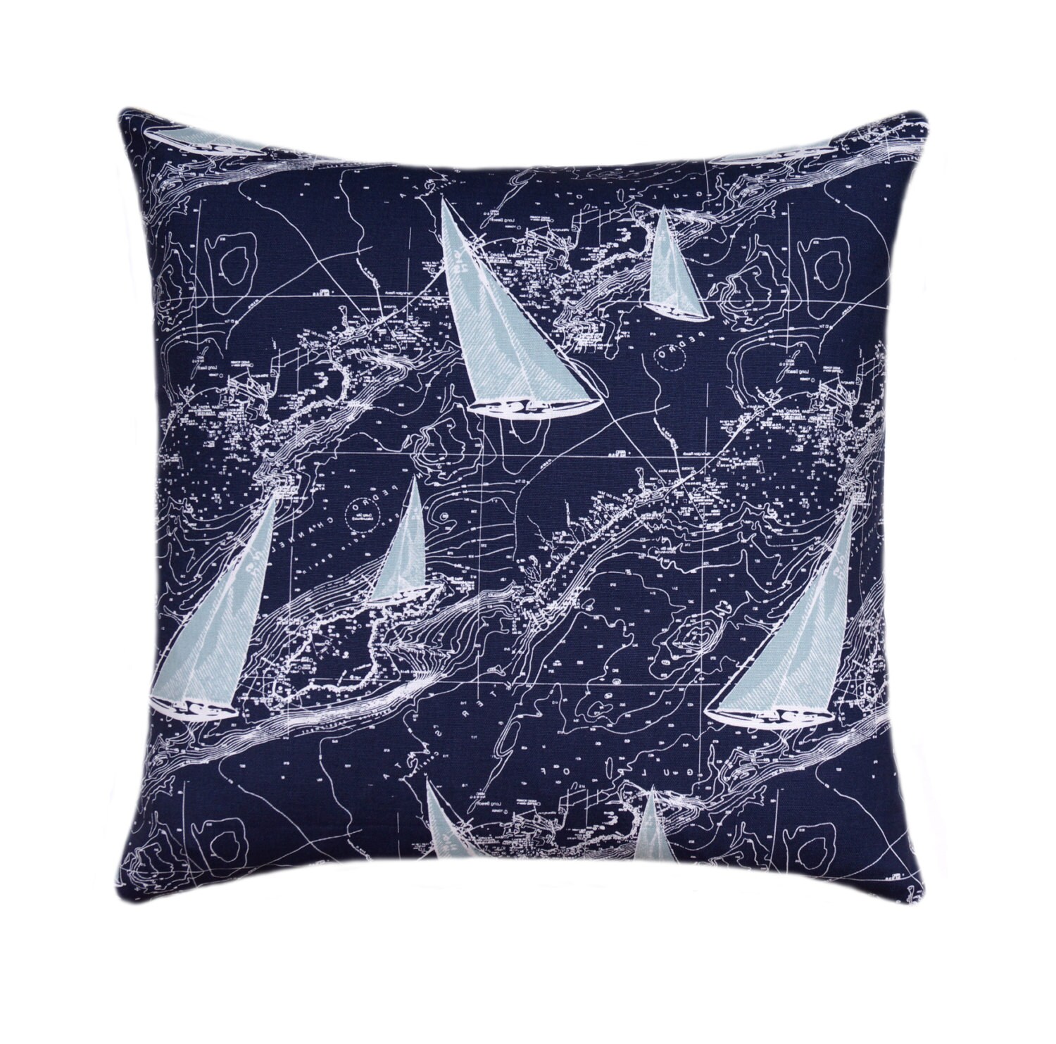 Nautical Pillow Cover Sailboat Pillow Covers Vintage Indigo Etsy