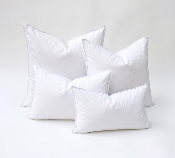 Feather Down Pillow Insert – 10/90 Down Insert – Made in USA – 12x20, 20x20, 22x22 - Perfect for Sofa and Bed