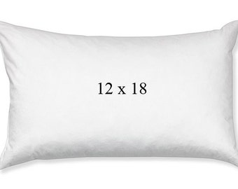 12 x 18 Pillow Insert, 100% Poly Fiberfill Pillow Insert, 12x18 Lumbar Pillow Form, Hypoallergenic Pillow Form, Lumbar Pillow Cover Insert