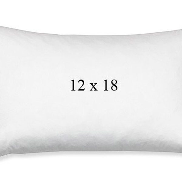 12 x 18 Pillow Insert, 100% Poly Fiberfill Pillow Insert, 12x18 Lumbar Pillow Form, Hypoallergenic Pillow Form, Lumbar Pillow Cover Insert