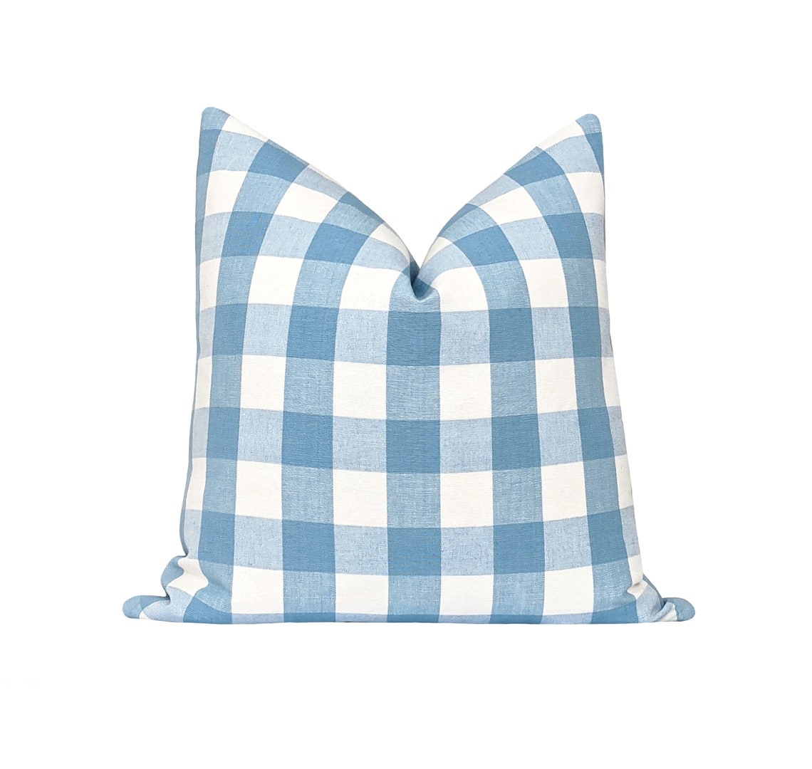 Cornflower Blue Pillow Cover Cottage Stripe Pillow Case Blue Etsy