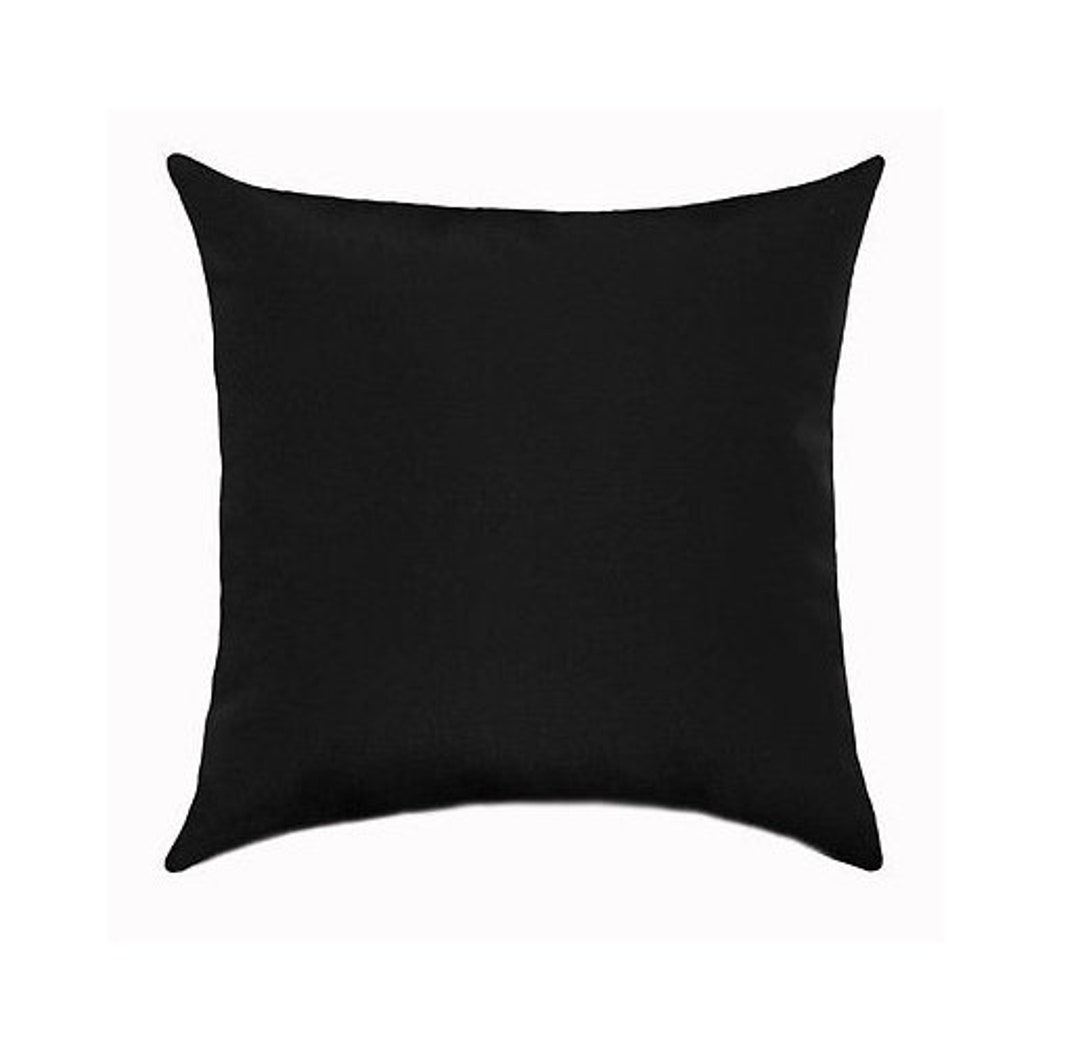 Black Outdoor Pillow Solid Black Outdoor Pillow Cover Etsy