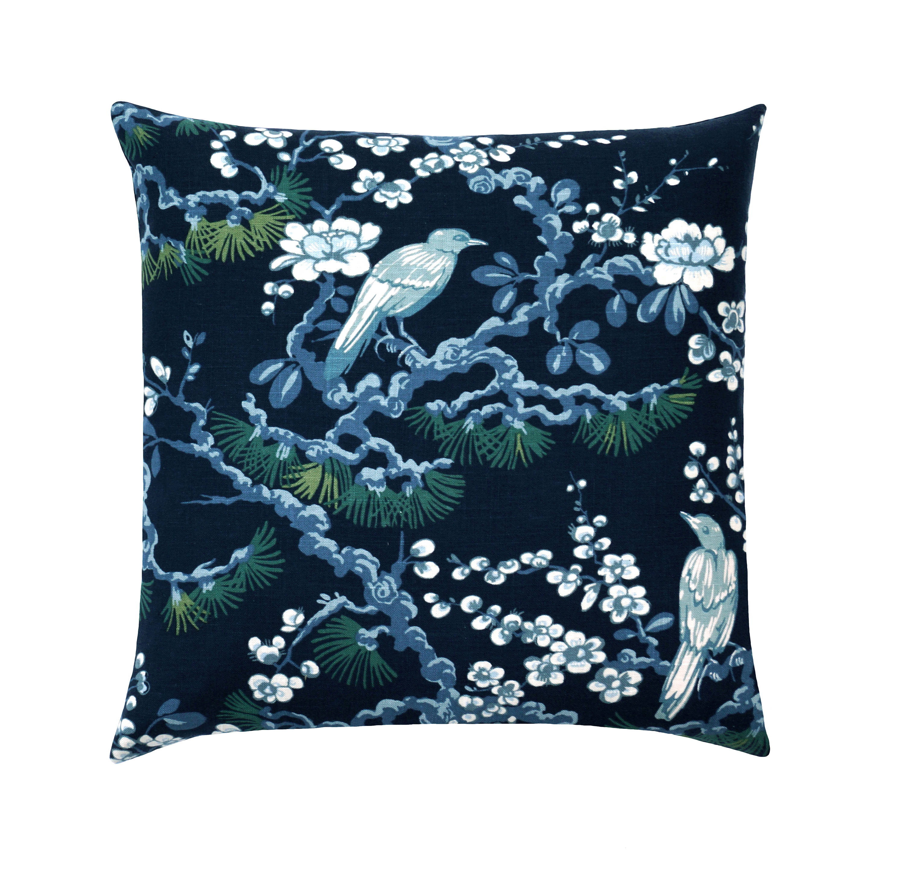 navy linen pillow