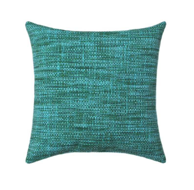 Solid Teal Outdoor Pillow Plain Teal Pillow Cover Solid Etsy