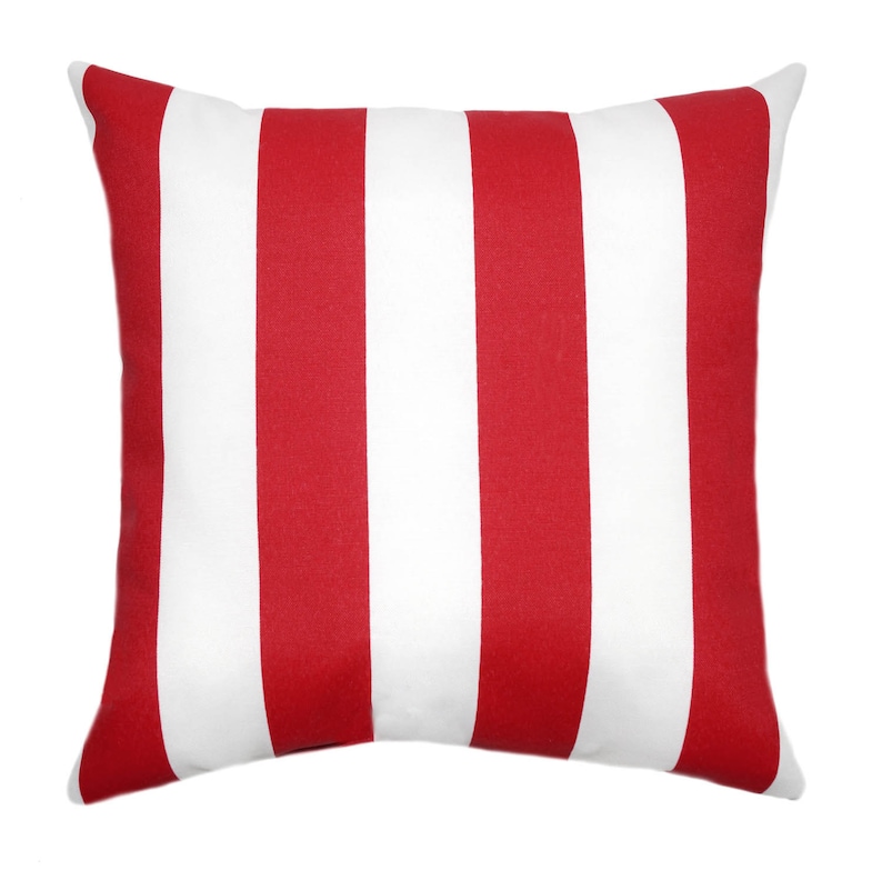 Red Outdoor Pillows Striped Decorative Outdoor Pillows Red Etsy