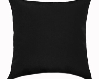 Black Throw Pillow Cover - Solid Black Accent Pillow Cover - Black Pillow - Decorative Pillow - Black Toss Pillow Cover - Solid Black Pillow