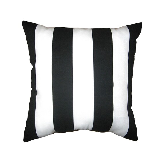 Black and White Striped Pillow Cover Black Accent Pillow Etsy
