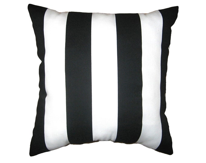 Black and White Striped Pillow Cover Black Accent Pillow Etsy