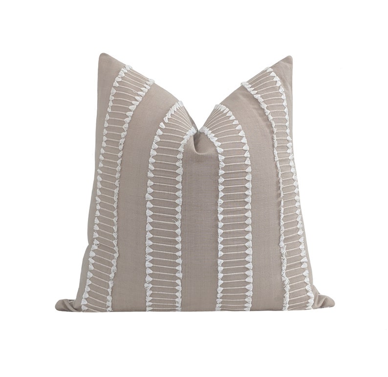 Tassel Pillow Cover Ivory Mini Tassel Throw Pillow 20x20 Etsy