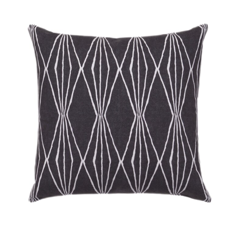 Charcoal Zippered Throw Pillow Cover Robert Allen Pillows Etsy