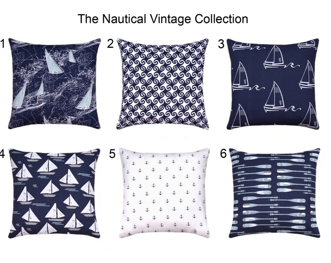 Navy Blue Nautical Pillow Covers // Navy Cushions // Etsy