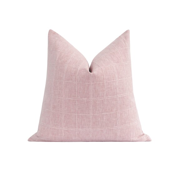 Cameo Pink Pillow Cover Plaid Pillow Cover Nursery Décor Etsy