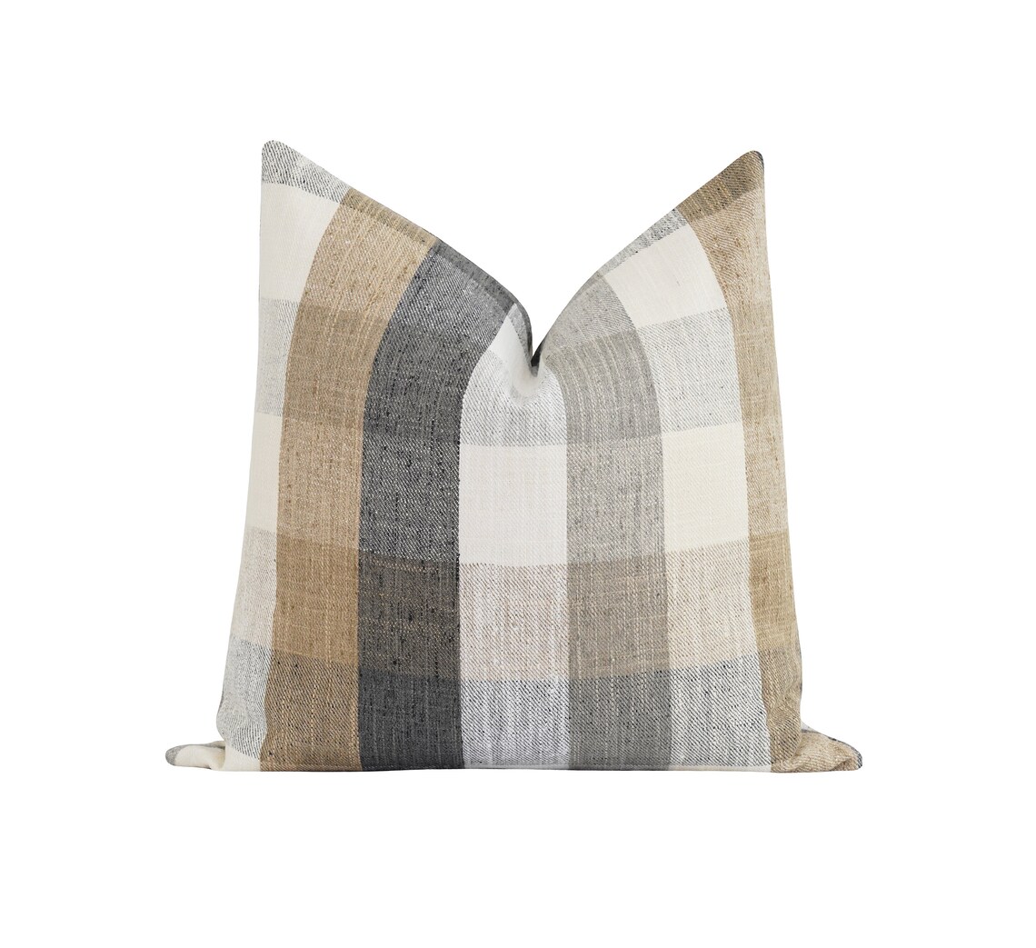 Plaid Pillow Cover 18 20 22 Farmhouse Plaid Pillow Cover Etsy