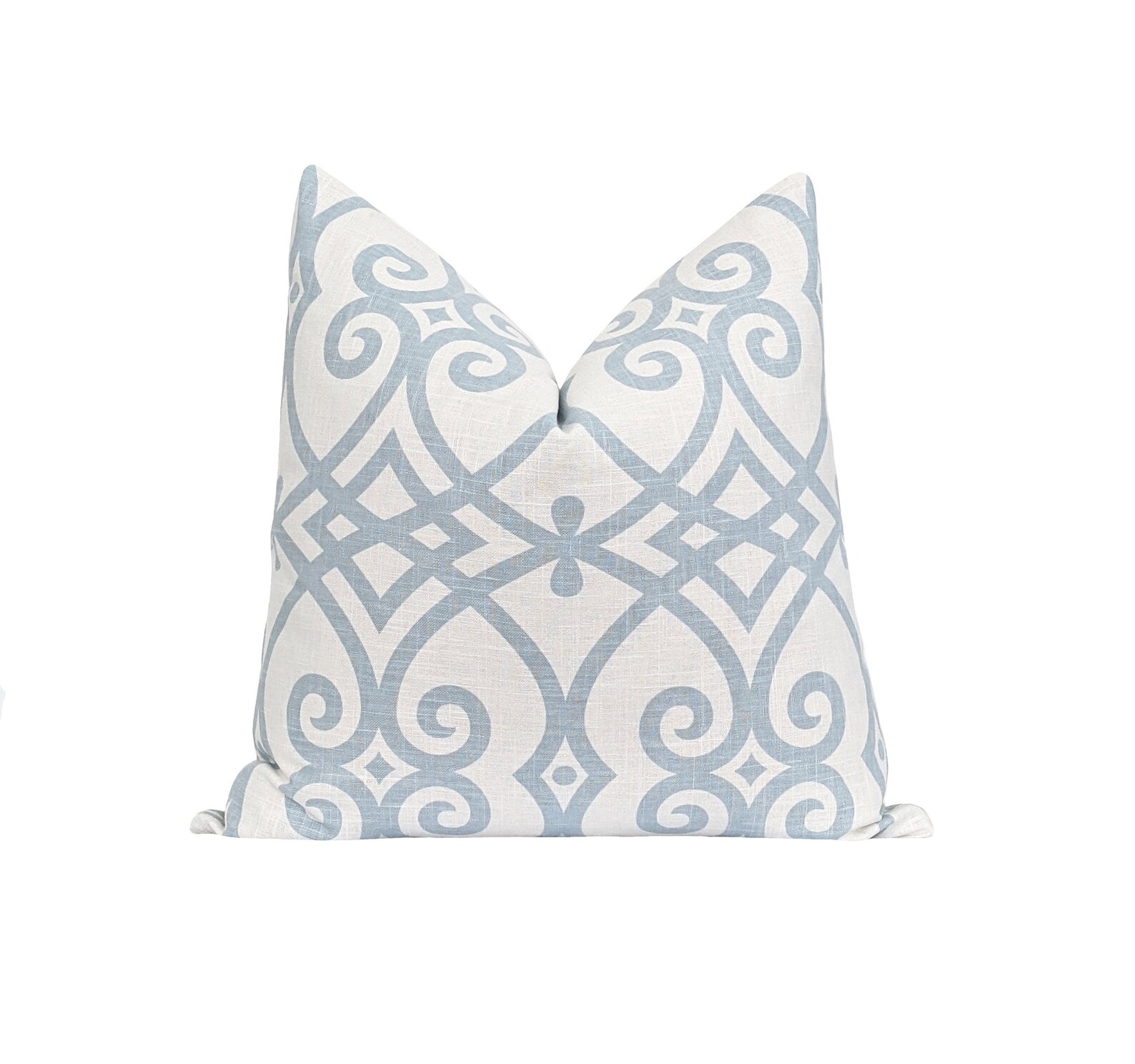 Ice Blue Pillow Cover Fretwork Decorative Pillow 20 22 24 Etsy