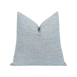 Textured Coastal Pillow Cover, Blue Tweed Pillow Cover in Blue and White, 18 20 22 Designer Pillow Cover, Double Sided Blue Pillow Case