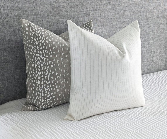 Gray and White Pillow Cover 20x20 Pin Grey and White Pillow Cover 20x20