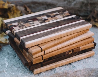 Twisted Maple /& Walnut ServingCharcuterie Board Copper Powder Inaly