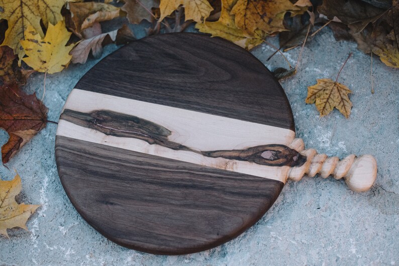 Twisted Maple /& Walnut ServingCharcuterie Board Copper Powder Inaly