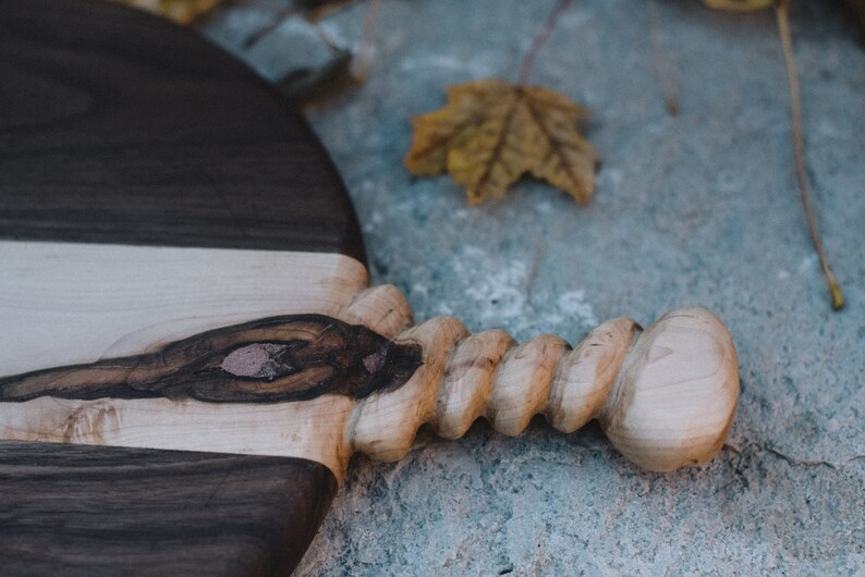 Twisted Maple /& Walnut ServingCharcuterie Board Copper Powder Inaly