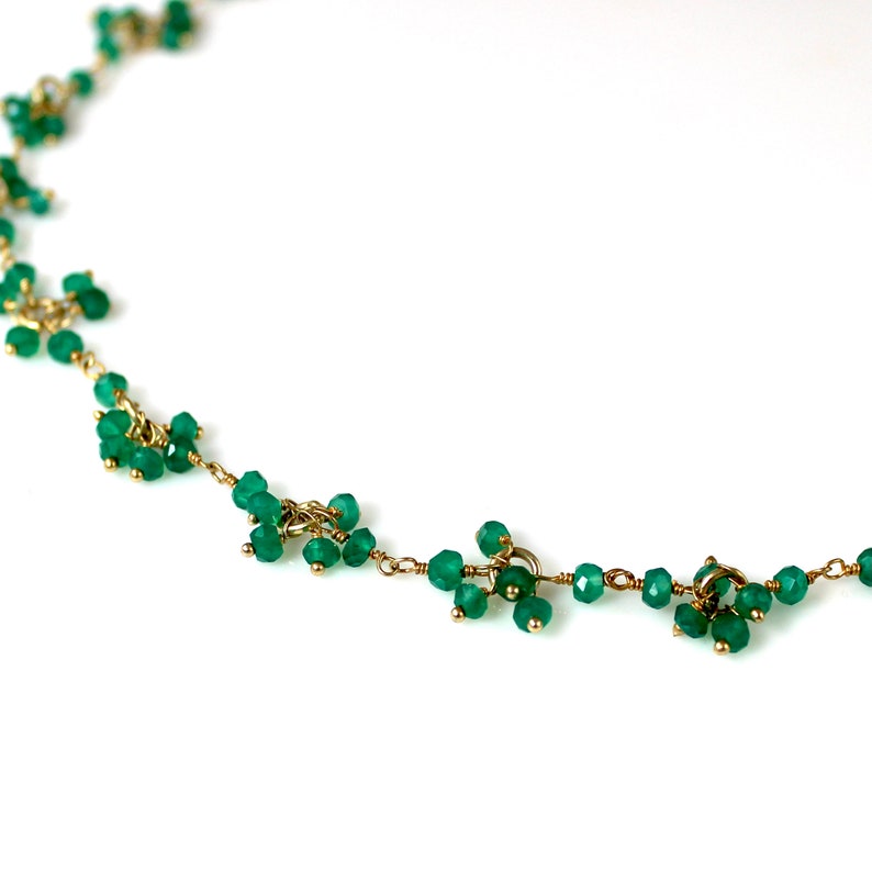 Green Onyx Bead Necklace / Choker image 2