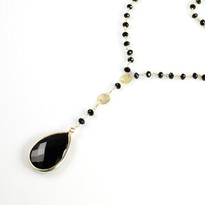 Onyx Drop Pendant Necklace