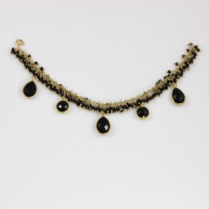 Black Spinel Beaded Charm Bracelet image 2