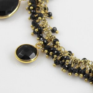 Black Spinel Beaded Charm Bracelet image 3