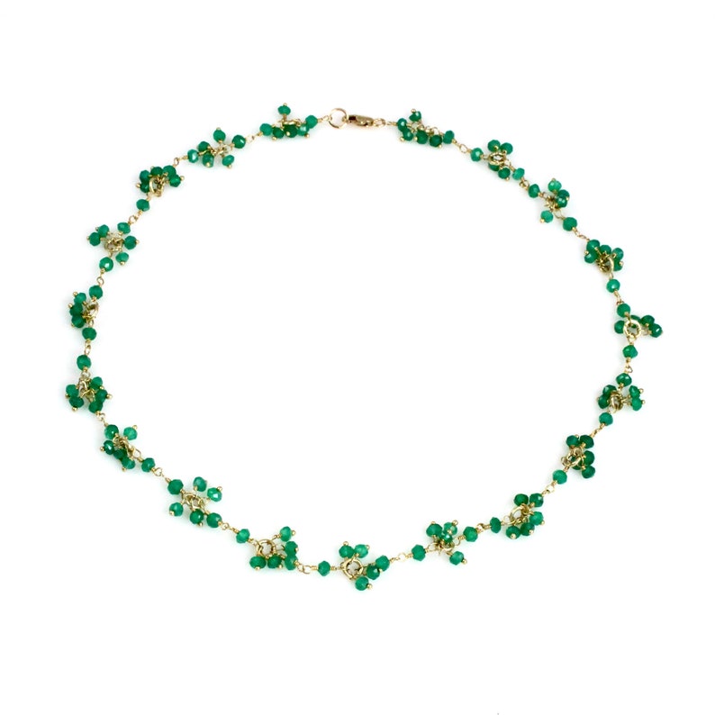 Green Onyx Bead Necklace / Choker image 3