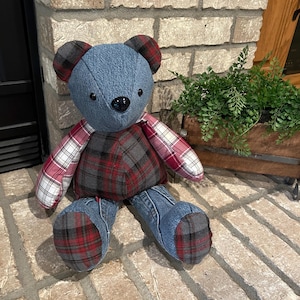 Memory Bear from a loved ones clothing, Cherished keepsake