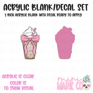 Frappe Bow Acrylic Blank/Decal Set | Acrylic badge reel blanks | DIY badge reels