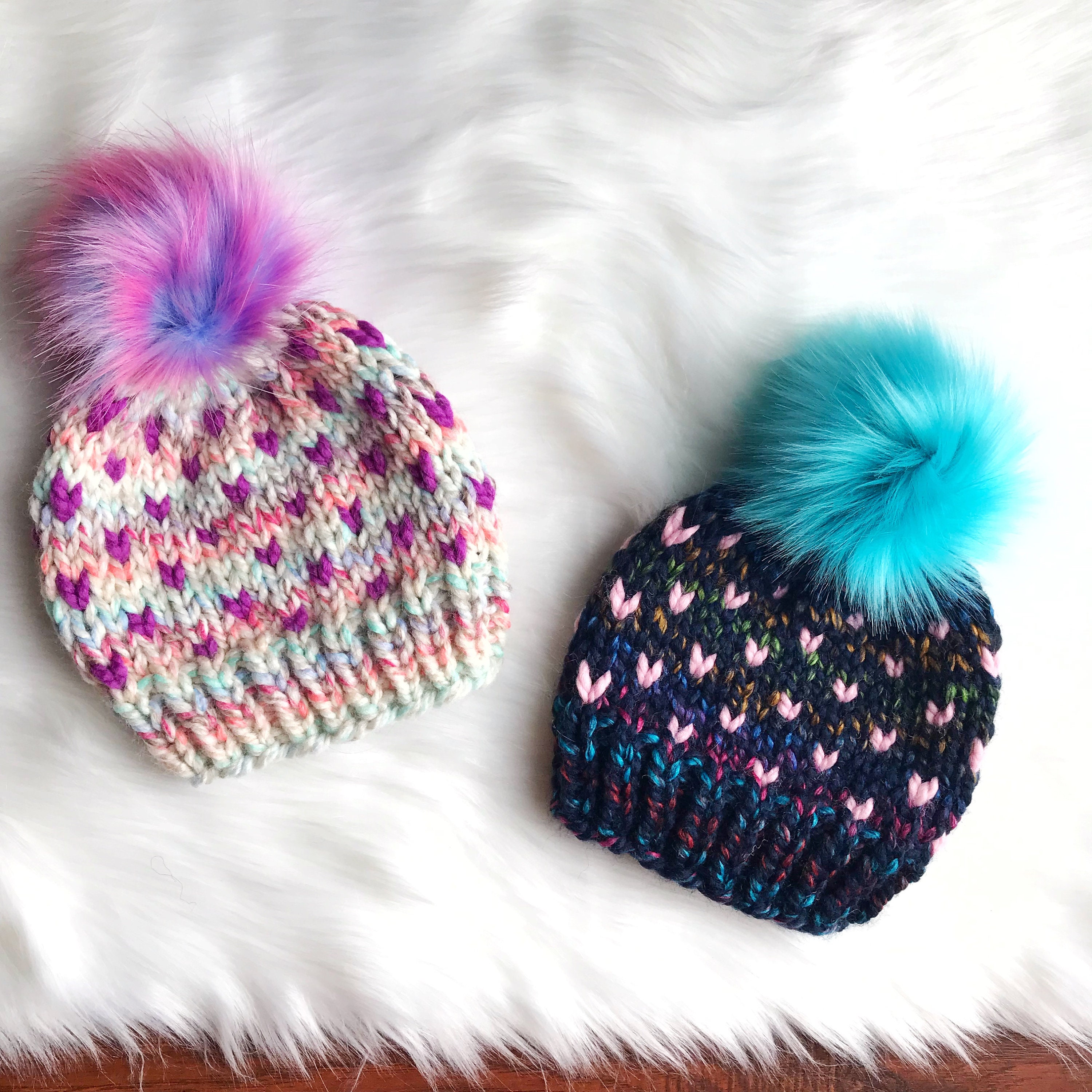 KNITTING PATTERN | Simply Hearts Beanie | chunky knit pattern | fair …