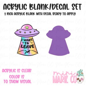 Want to Leave Acrylic Blank/Decal Set | Acrylic badge reel blanks | DIY badge reels