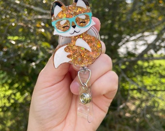 Fox Badge Reel | badge holder | acrylic badge reel | medical accessories | cute badge reel