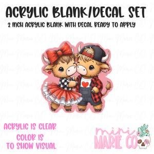 Cute Cow Couple Acrylic Blank/Decal Set | Acrylic badge reel blanks | DIY badge reels