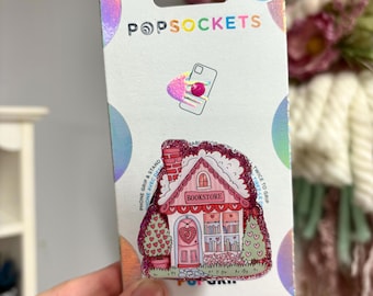 Heart Bookstore Kindle Grip | Glitter Resin Bookish Phone Grip