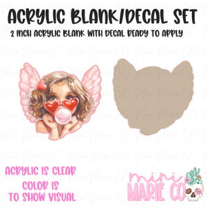 Angel Sunglass Bubble Pop Acrylic Blank/Decal Set | Acrylic badge reel blanks | DIY badge reels